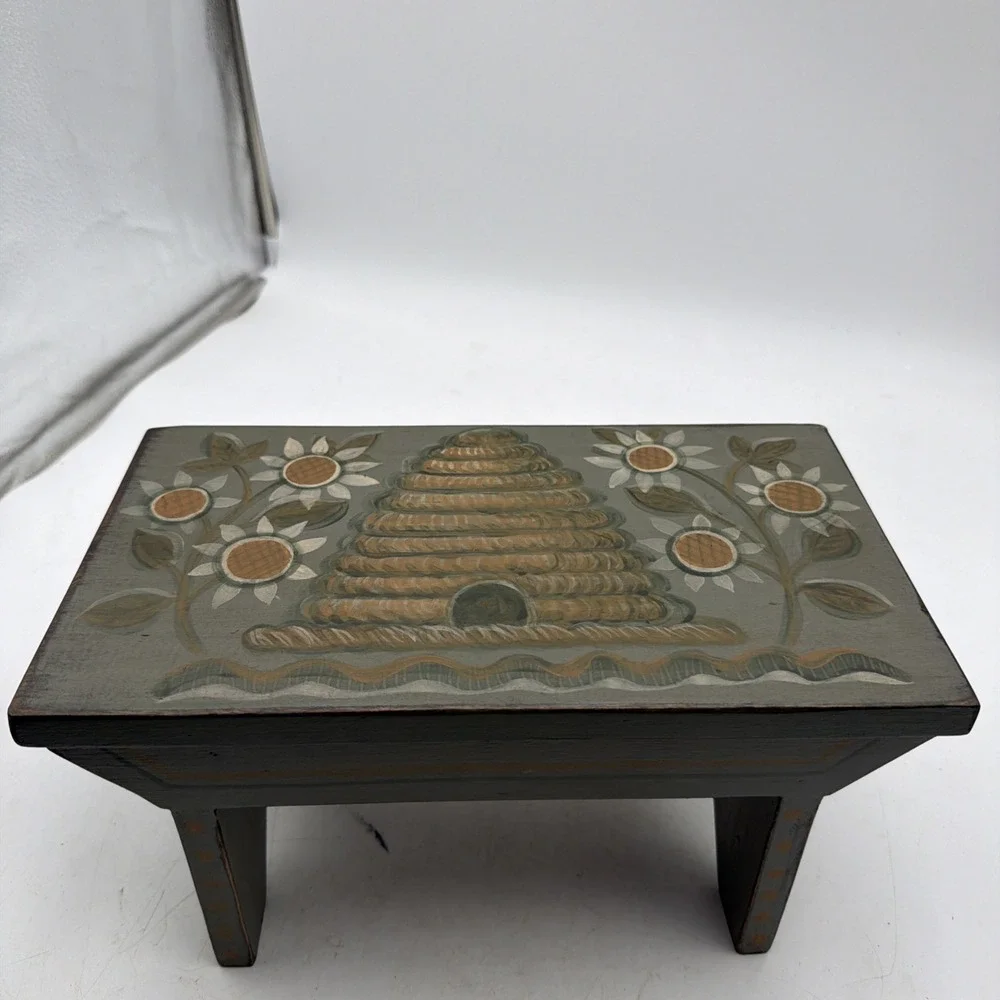 Vintage Small Wooden Foot Stool  12